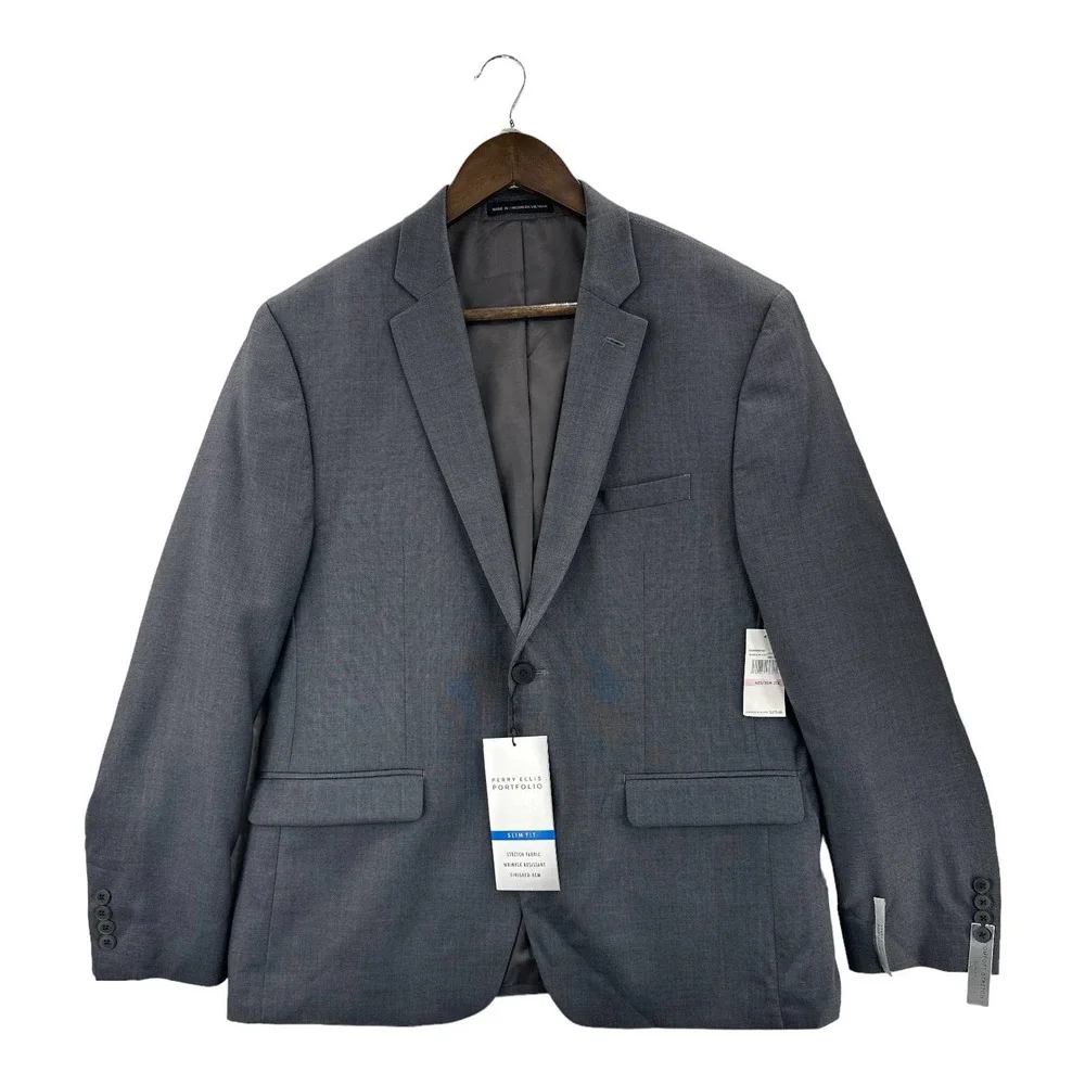 Perry Ellis Mens Slim-Fit Comfort Stretch Suit Jacket 42S - Picture 1 of 8